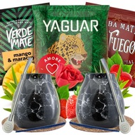 Zestaw Yerba Mate dla dwojga Matero Marmol 3x50g