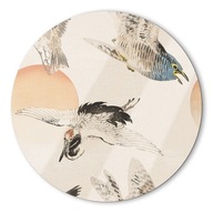 Nástenný kruhový sklenený obraz Japonské vtáky 60