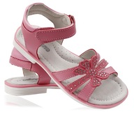 Ružové sandále so zirkónmi kožené profilované ľahké 31