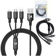 Kabel 3W1 USB-Typ C Micro USB /Lightning 2,8A PRZEWÓD 1,25M 125cm Wozinsky