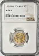 RL 5 złotych 1996 - NGC MS65