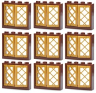 LEGO Keret 9db Ablak Rács 4x4 Barna Arany 60594 60607