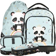 ZESTAW szkolny plecak na kółkach Miś Panda Koala Tęcza | Dla dziewczynki