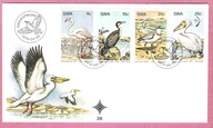 Afryka Pd. SWA 1979 FDC 4 zn. ptaki, kormoran, pelikan, flaming, siweczka