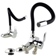 FLEX KONYHAI FALI CSAPTELEP FEKETE KRÓM HAJLÉKONY MOSOGATÓ KIFOLYÓCSŐ