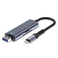 ADAPTER HUB CZYTNIK KART PAMIĘCI SD SDXC MICRO-SD / USB DO LIGHTNING IPHONE