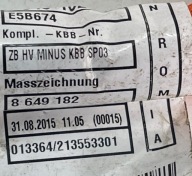 BMW E61 X6 KABEL minus BATERII 8649182