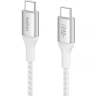 Kabel Belkin Boost USB-C do USB-C PD 3.1, mocny oplot, USB 2.0 / 240 W / 2m