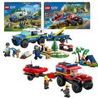 LEGO City Wóz strażacki z łodzią 60412 +LEGO 60369 Samochód Policyjny