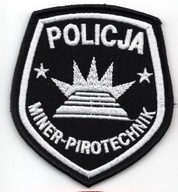 Naszywka Policja Miner Pirotechnik - czarno biała