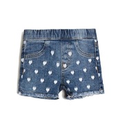 GUESS NIEBIESKIE JEANSOWE SPODENKI HAFT (3-6M)