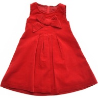 EARLY DAYS sukienka dziewczęca Sztruksowa Czerwona z Kokardą 74