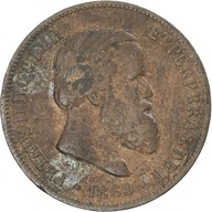 Moneta, Brazylia, Pedro II, 10 Reis, 1869, VF(30-3