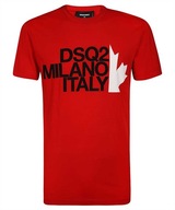 DSQUARED2 luksusowy włoski t-shirt ITALY ORYGINAŁ RED roz.L