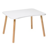 Detský stôl 52 x 70 cm biely, na hranie a učenie s výrezom, 3-7 rokov