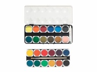 Farbičky akvarelové farby 24 farieb štetec z prírodného dreva box