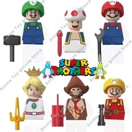 Anime Super Bros Mario Building Blocks Luigi mini Action toy Figures