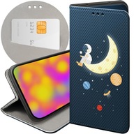 Flipové puzdro Hello Case pre Samsung A21s Flipové puzdro Kabura antracitový vesmír mesiac