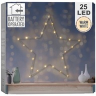 Vianočná hviezda svietiaca dekorácia kovová svetelná batéria 45cm