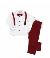 Komplet set elegantný oblek košeľa nohavice motýlik kravata Vianoce
