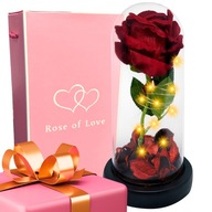 Večná ruža v skle Svietiaci darček pre mamičku Ženy LED + BOX