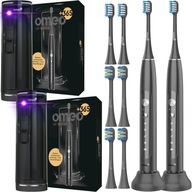 2x Elektrická sonická zubná kefka OMEO 365 UV Sanitizer Black
