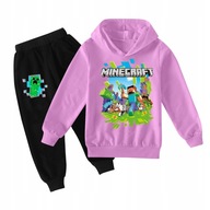 MINECRAFT DZIECI BLUZA I SPODNIE PURPUROWY