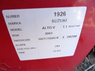 Suzuki Alto V boot doors lak. Z9T HB 5D