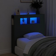 Čelo postele s LED čierne 100x18,5x103,5 cm