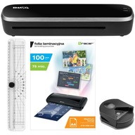 LAMINATOR A4 LAMINARKA + GRATIS 100 Folii A4 TRYMER ZAOKRĄGLACZ ZESTAW