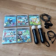 Zestaw Playstation Move 2x kontroler kamera gry przewody