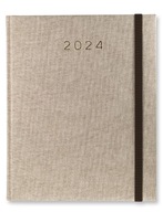 Kalendarz książkowy 2024 tygodni A4 LEN BEŻ G.BRĄZ