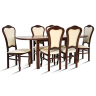 Drewniany stół 80x160/200 rozkładany 6 krzeseł