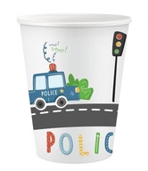 Papierové poháre, jednorazové, narodeninové policajné auto 6 ks