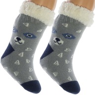 Protišmykové ponožky s kožúškom Detský medvedík