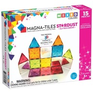 MAGNA TILES Klocki Magnetyczne Konstrukcyjne Z Drobinkami Stardust 15 el.