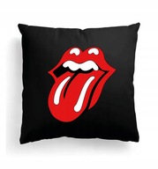 Foto Poduszka Czarna The Rolling Stones Lips Logo