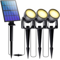 3x Reflektor Ogrodowy LED Wbijany SOLARNY Szpikulec Lampa Solarna IP65