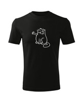 Koszulka T-shirt dziecięca K237 KOTEK OKEJKA czarna rozm 110