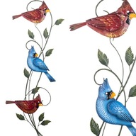 Dekoracja ścienna wielokolorowa ptaki metaloplastyka obraz metalowy 106 cm