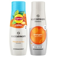 2x Sirup SodaStream Lipton Ice Tea Peach Zero Bez cukru + Pomaranč Zero
