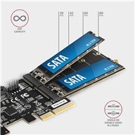 AXAGON PCES-SA4M2, PCIe radič - 2x interný port SATA 6G + 2x slot SA