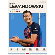 Plagát 70x50 s futbalistom futbal fifa Robert Lewandowski FC Barcelona