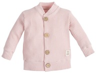 Detská mikina kaftanik bavlna prúžok Makoma Harmony Natural Pink 86 cm