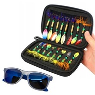 набір спінінгів приманок вудки + сонцезахисні окуляри