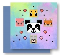 PODUSZKA DEKORACYJNA DLA DZIECKA MINECRAFT PANDA LISEK 35X35 WELUROWA