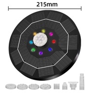 FONTANNA SOLARNA OGRODOWA PŁYWAJĄCA LED DO OCZKA STAWU POMPA FILTR 215 MM