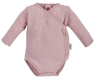 Dojčenské body obálka bavlna mušelín Makoma Just Pink 56 cm LETO tenké