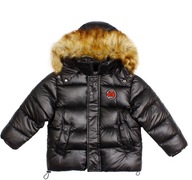 Zimná bunda Čierna prešívaná veľmi teplá kožušina 10 134 140