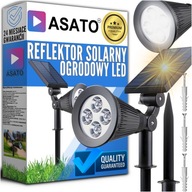 Solarna Lampa Ogrodowa LED Wbijana w Ziemię Reflektor Czujnik Zmierzchu